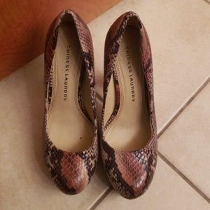 Snake print platform heels  Chinese  laundry